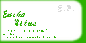 eniko milus business card